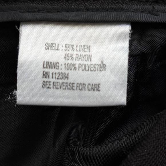 Calvin Klein Black Linen Blend Wide Leg Pants Size 4 (28" Inseam) - Picture 6 of 10